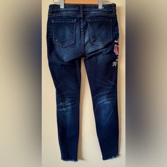 KUT| Kut from the Kloth Luxury Denim Embroidered Distressed Blue Jeans Sz 4 - Picture 6 of 9